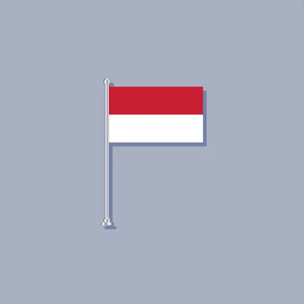 Illustration Indonesia Flag Template — Vetor de Stock