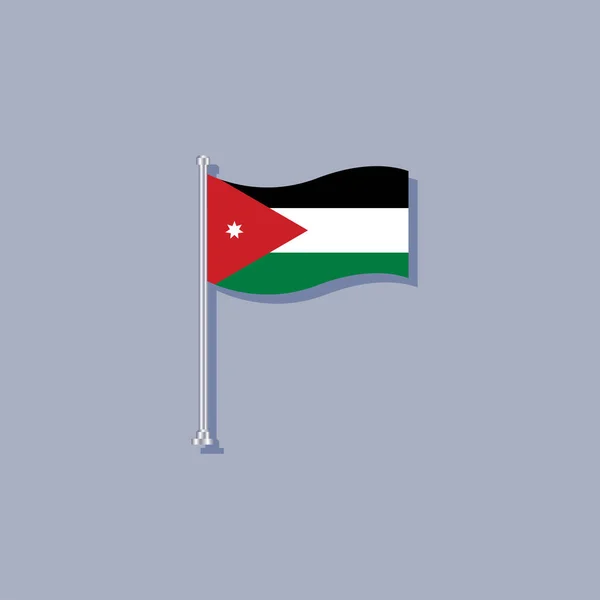 Illustration Jordan Flag Template — Stok Vektör