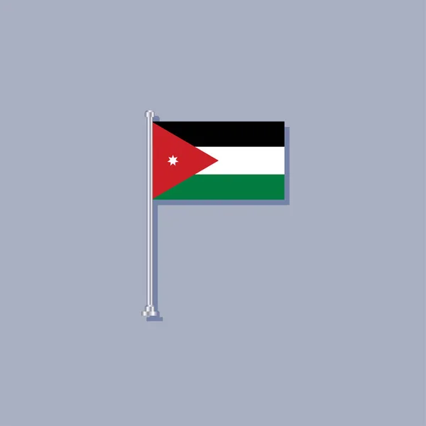 Illustration Jordan Flag Template — Vector de stock