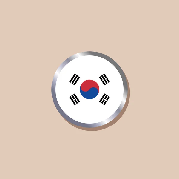 Illustration South Korea Flag Template — Archivo Imágenes Vectoriales
