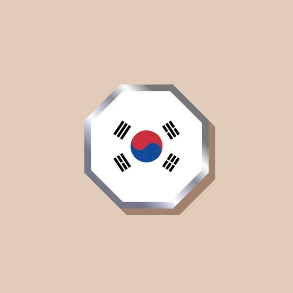 Illustration South Korea Flag Template — 스톡 벡터