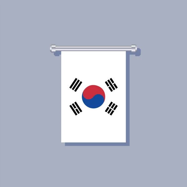 Illustration South Korea Flag Template — ストックベクタ