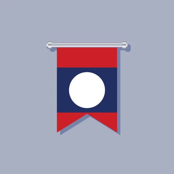 Шаблон Флага Лаоса — стоковый вектор