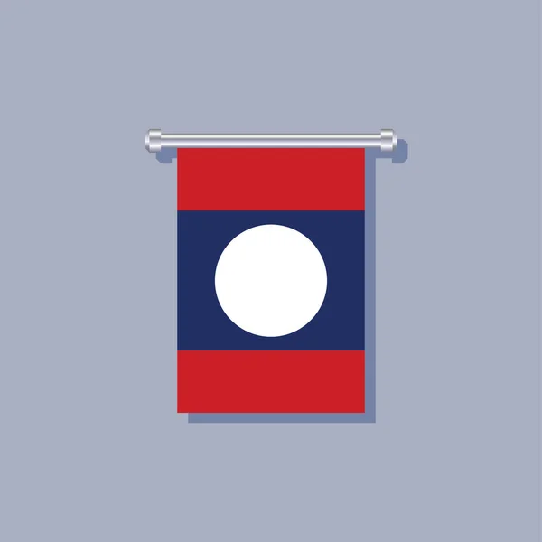 Illustration Laos Flag Template — 스톡 벡터