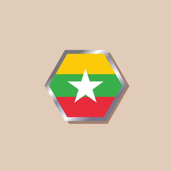Illustration Myanmar Flag Template — ストックベクタ