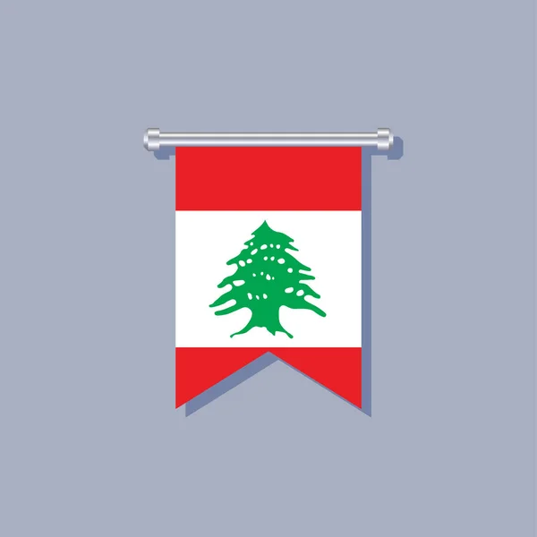 Illustration Lebanon Flag Template — Stock Vector