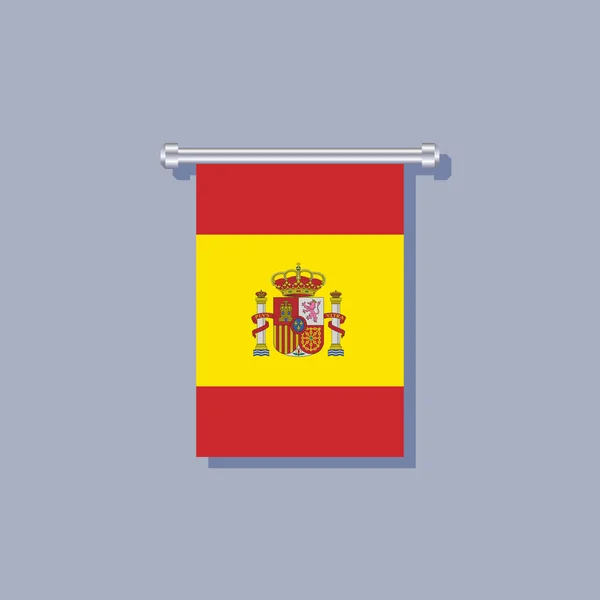 Illustration Spain Flag Template — Wektor stockowy