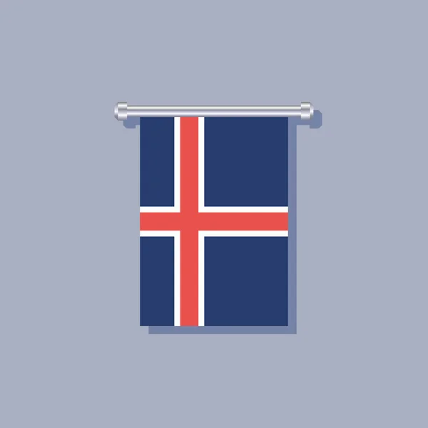 Illustration Iceland Flag Template — Stockový vektor