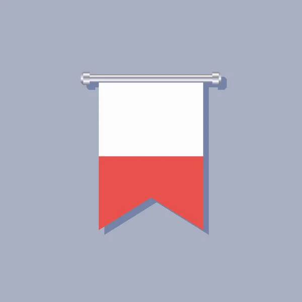Illustration Poland Flag Template — Vettoriale Stock