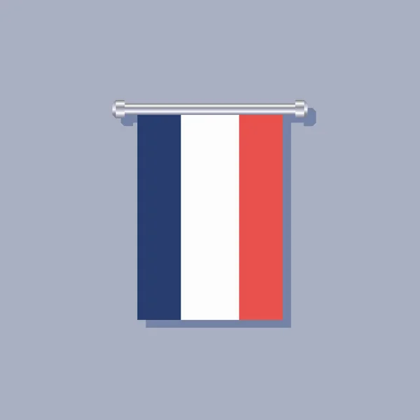 Illustration France Flag Template — Stok Vektör
