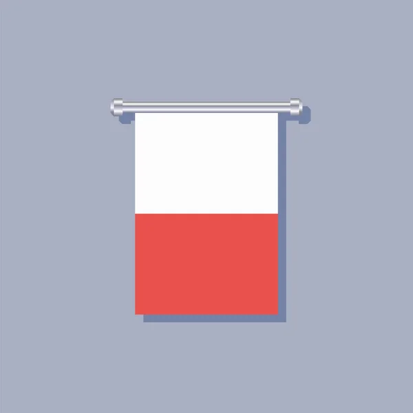 Illustration Poland Flag Template — Wektor stockowy