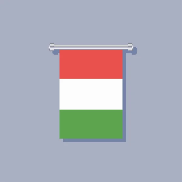 Illustration Hungary Flag Template — Stok Vektör