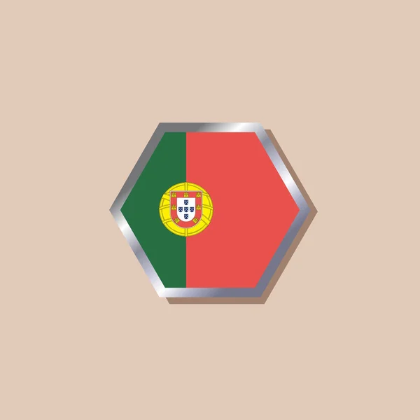 Illustration Portugal Flag Template — Vetor de Stock