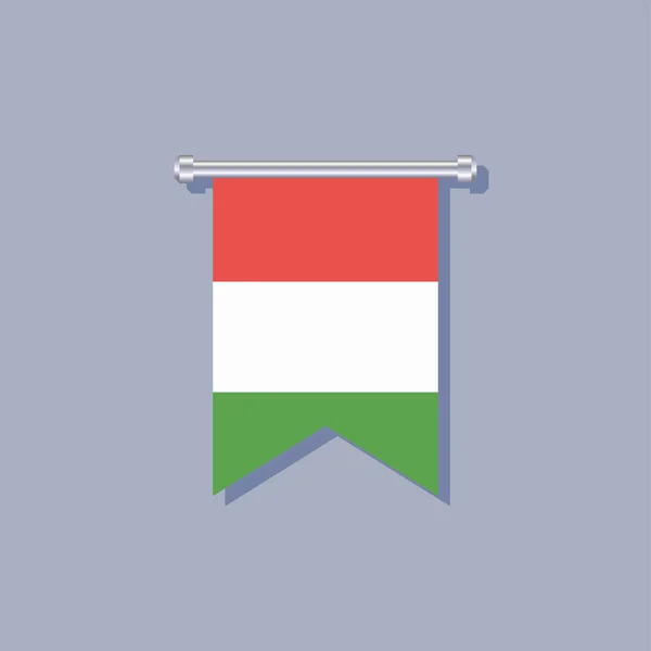 Illustration Hungary Flag Template — Archivo Imágenes Vectoriales