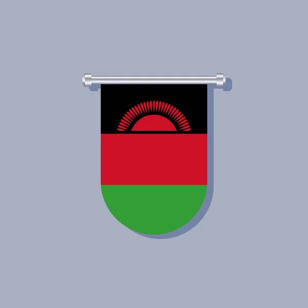 Illustration Malawi Flag Template — 图库矢量图片