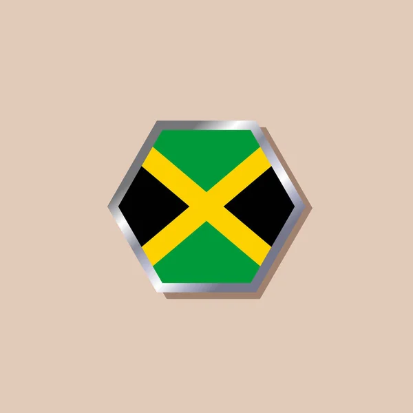 Illustration Jamaica Flag Template — Archivo Imágenes Vectoriales
