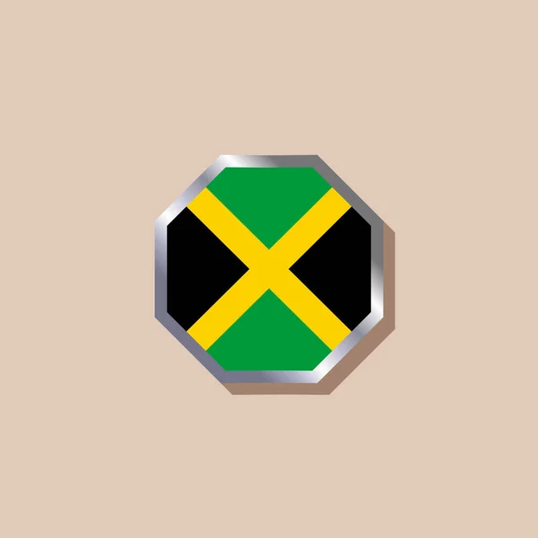 Illustration Jamaica Flag Template — ストックベクタ