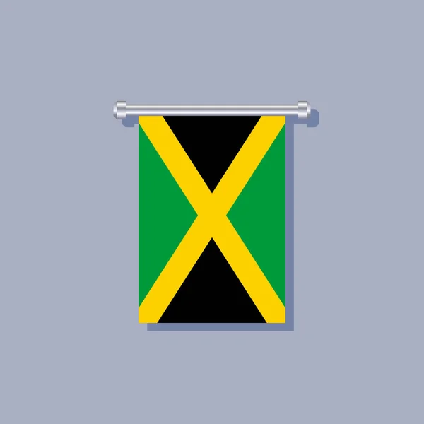 Illustration Jamaica Flag Template — ストックベクタ