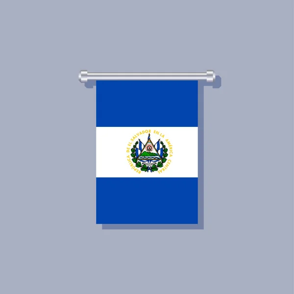 Illustration Salvador Flag Template — Vettoriale Stock