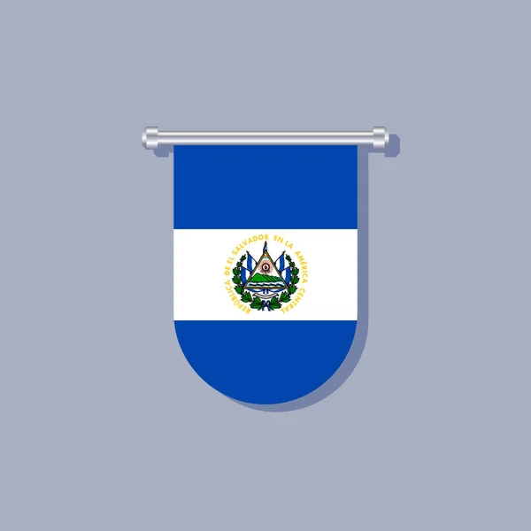 Illustration Salvador Flag Template — Archivo Imágenes Vectoriales