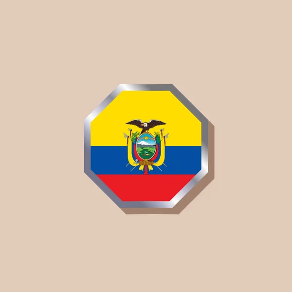 Illustration Ecuador Flag Template — Stock Vector