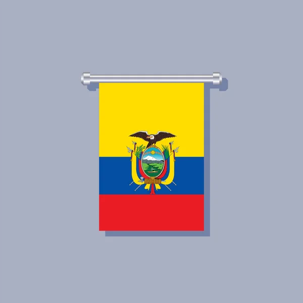 Illustration Ecuador Flag Template — Wektor stockowy