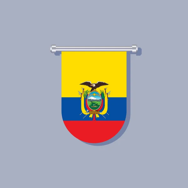 Illustration Ecuador Flag Template — Wektor stockowy