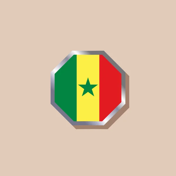 Illustration Senegal Flag Template — Vector de stock