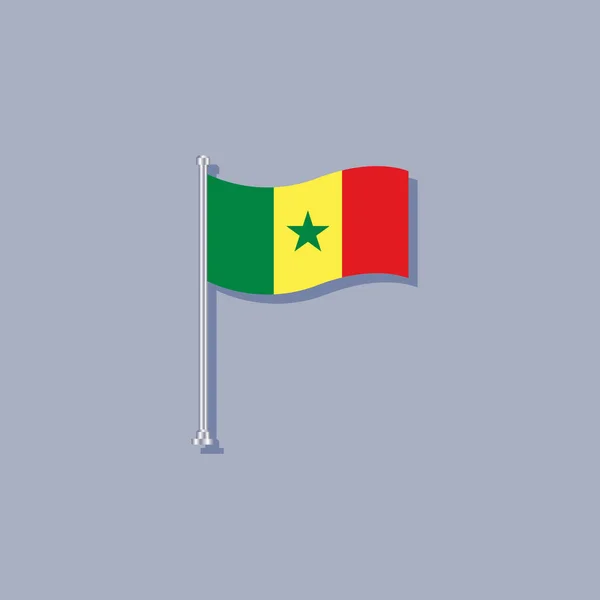 Illustration Senegal Flag Template — Stock vektor