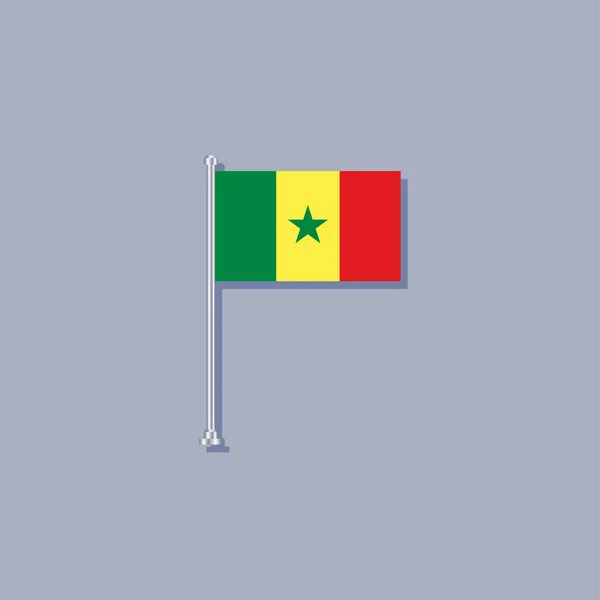 Illustration Senegal Flag Template — Vector de stock