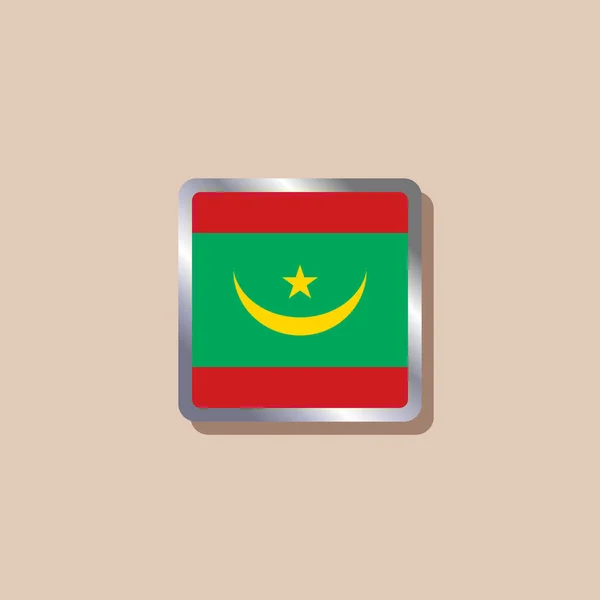 Illustration Mauritania Flag Template — Stok Vektör