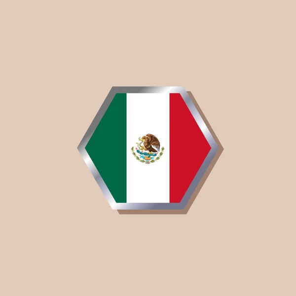 Illustration Mexico Flag Template — Wektor stockowy