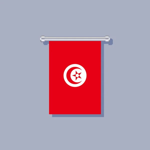 Illustration Tunisia Flag Template — Archivo Imágenes Vectoriales