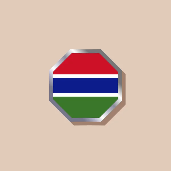 Illustration Gambia Flag Template — Stok Vektör