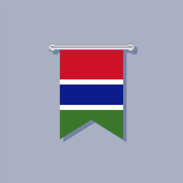 Illustration Gambia Flag Template — Stock vektor