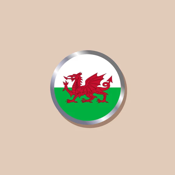 Illustration Wales Flag Template — Stockvector