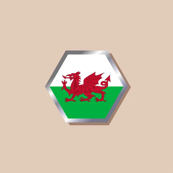 Illustration Wales Flag Template — Vettoriale Stock