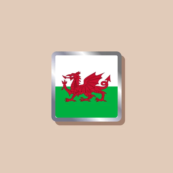 Illustration Wales Flag Template — Stok Vektör