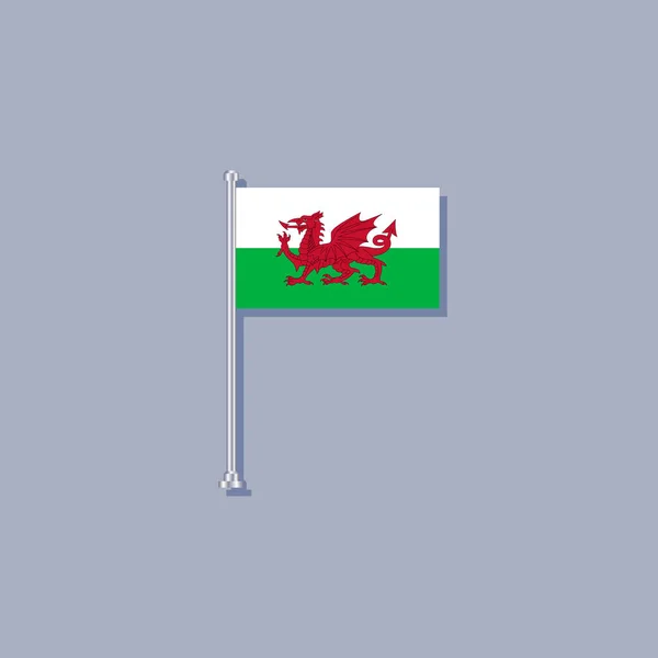 Illustration Wales Flag Template — Stockvektor