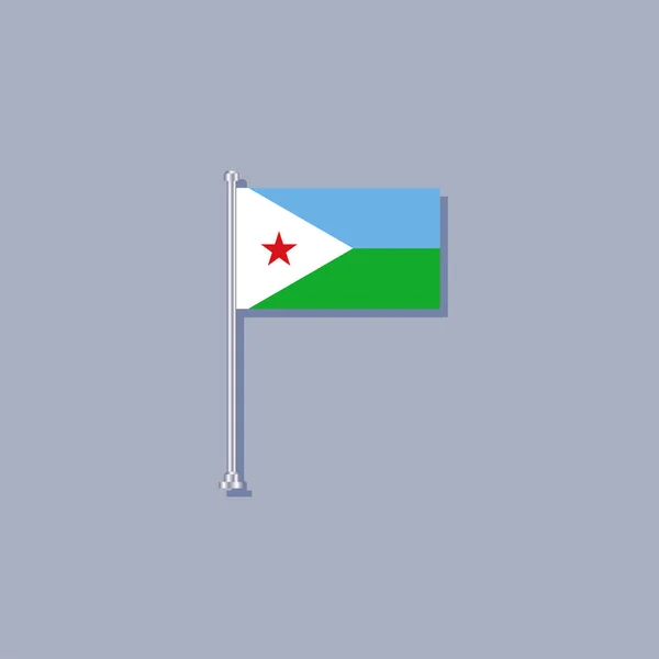Illustration Djibouti Flag Template — ストックベクタ
