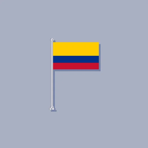 Illustration Colombia Flag Template — Stock Vector