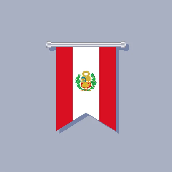 Illustration Peru Flag Template — ストックベクタ