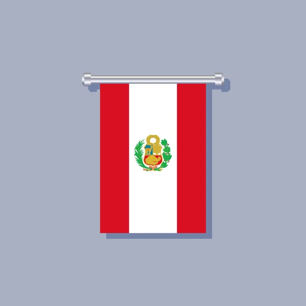 Illustration Peru Flag Template — 스톡 벡터