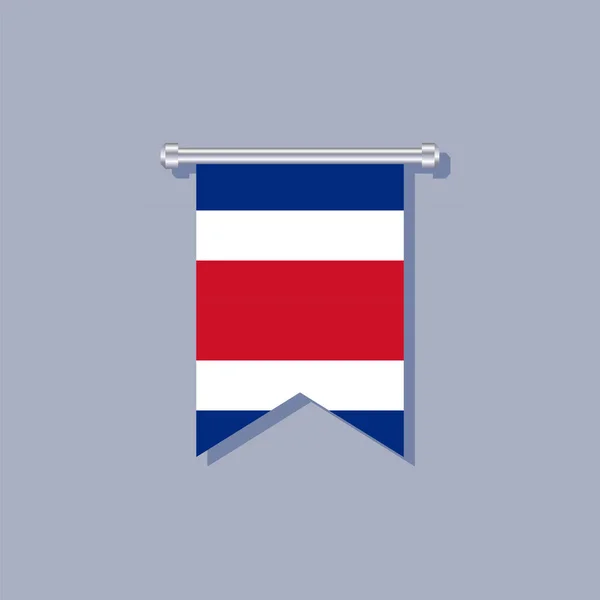 Illustration Costa Rica Flag Template — Stok Vektör