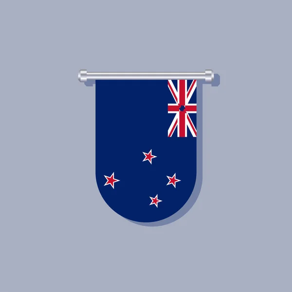 Illustration New Zealand Flag Template — Vetor de Stock