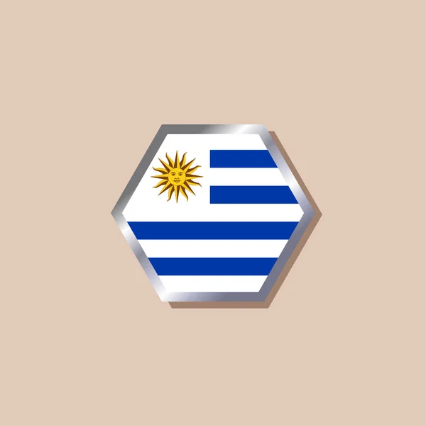 Illustration Uruguay Flag Template — Archivo Imágenes Vectoriales