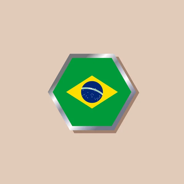 Illustration Brazil Flag Template — Vector de stock