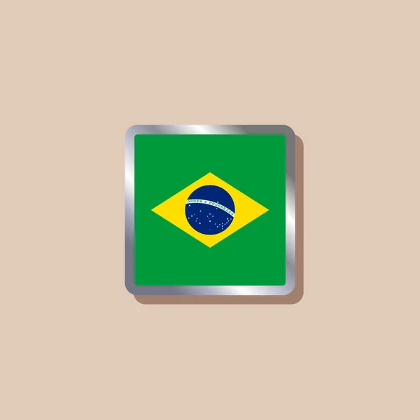 Illustration Brazil Flag Template — 스톡 벡터