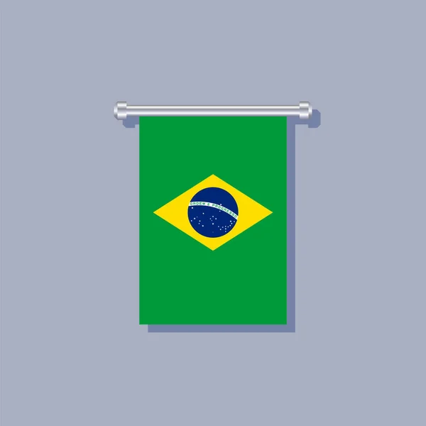 Illustration Brazil Flag Template — Stockový vektor