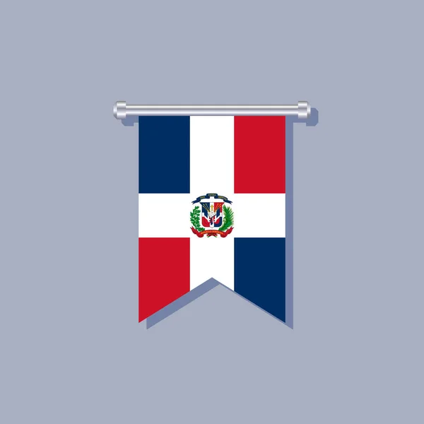Illustration Dominican Republic Flag Template — Stockvektor